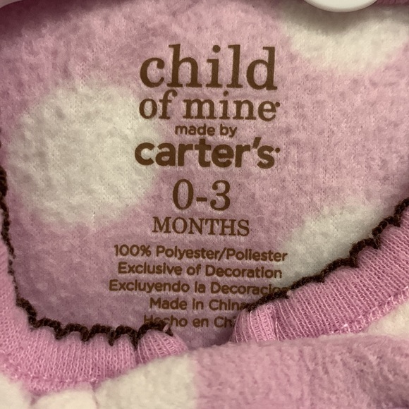 🦋 Carter’s Baby Girl Footie Pajamas. Size 0-3M. “I Love Daddy”. - Picture 3 of 3